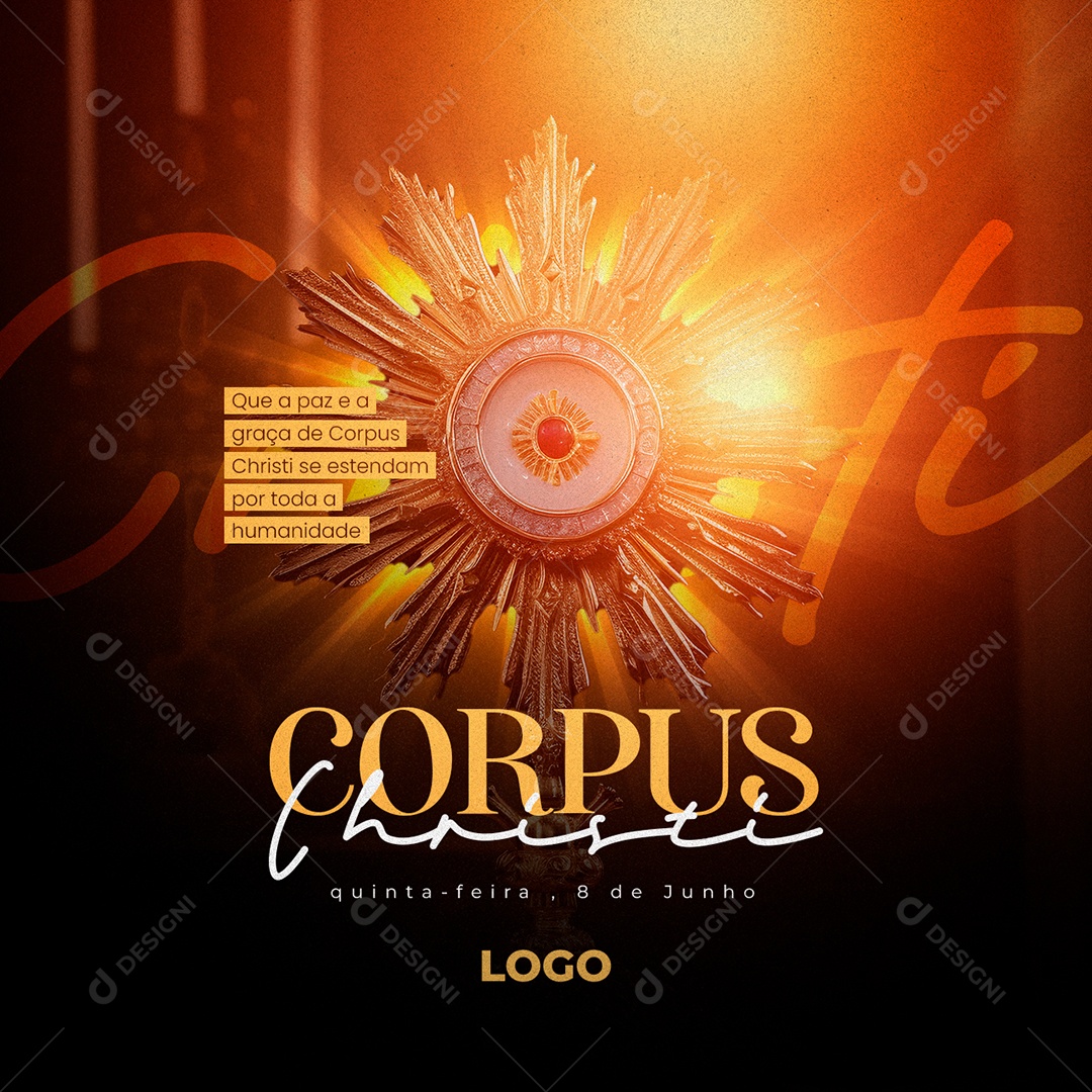 Que A Paz e a Graça De Corpus Christi Se Estendam Social Media PSD Editável