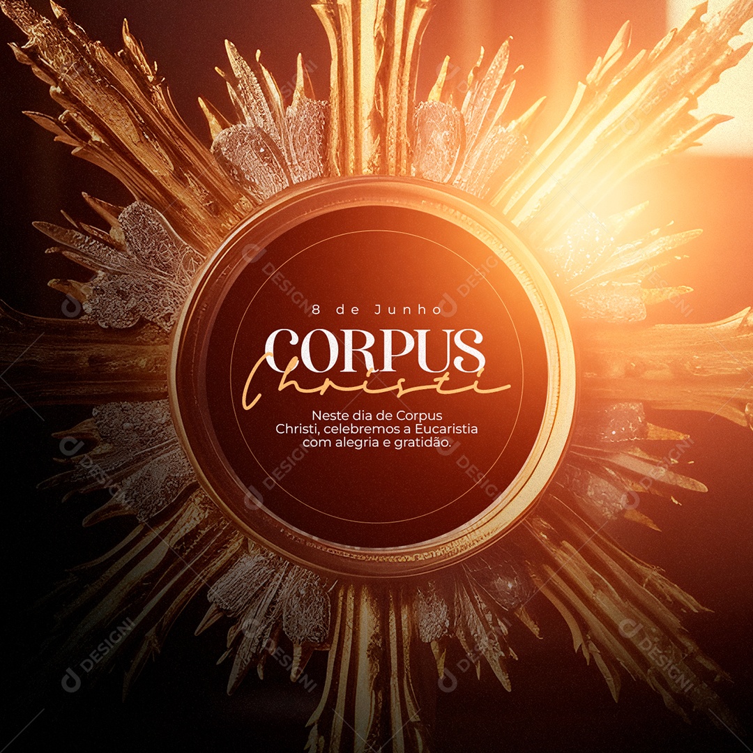 Neste Dia De Corpus Christi Celebremos a Eucaristia Com Alegria Social Media PSD Editável