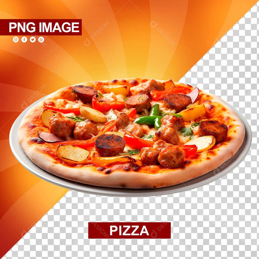 Deliciosa Pizza Redonda Forma De Ferro PSD