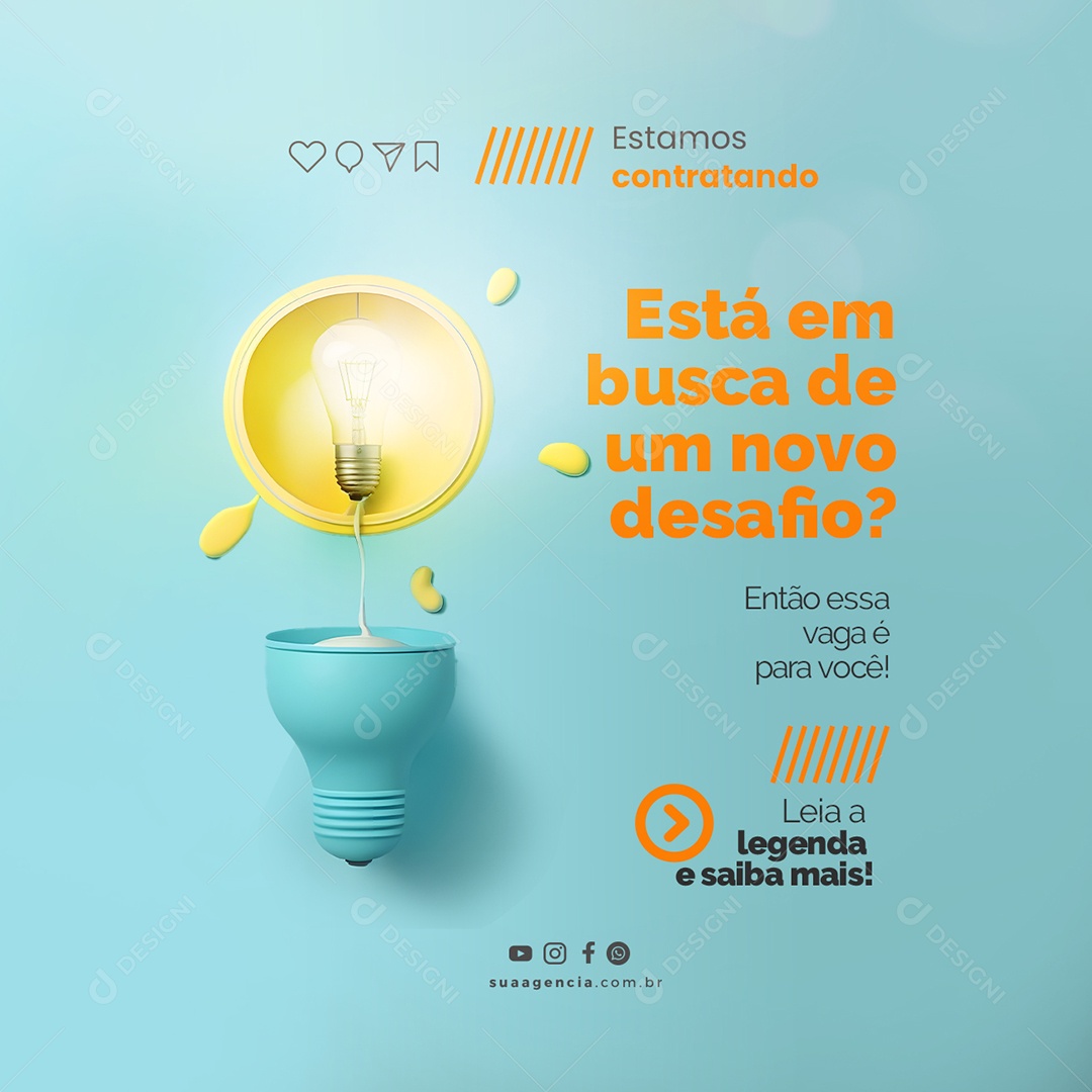 Está Em Busca De Um Novo Desafio Designer Gráfico Vagas De Empregos Social Media PSD Editável