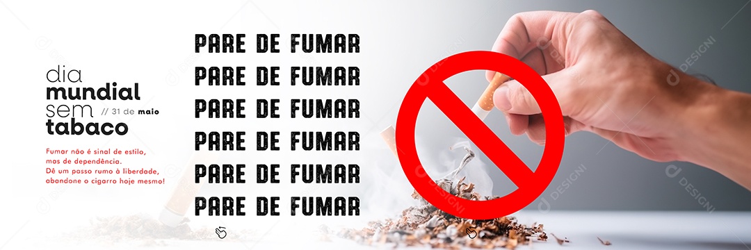Pare De Fumar Dia Mundial Sem Tabaco Carrossel Social Media PSD Editável