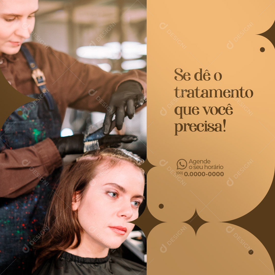 Se dê o Tratamento que Você Precisa! Salão de Beleza Social Media PSD Editável