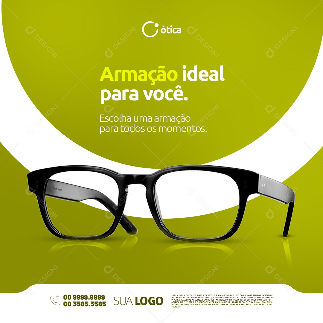Armação Ideal Para Você. Ótica Social Media PSD Editável