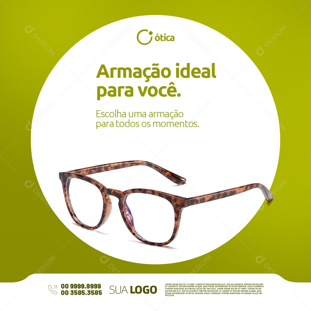 Armação Ideal Para Você. Ótica Social Media PSD Editável