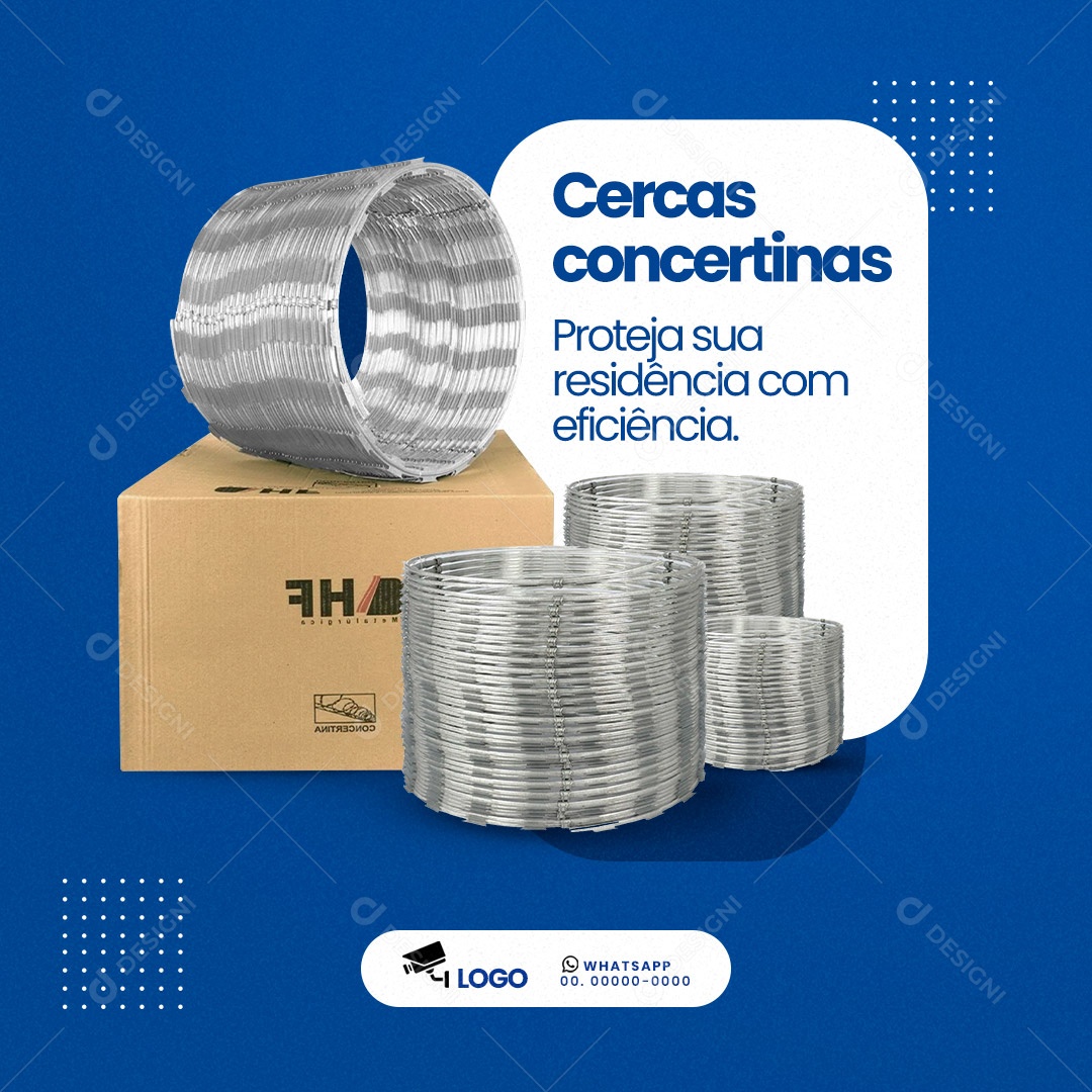 Cercas Concertinas Proteja Sua Residência Segurança Eletrônica Social Media PSD Editável