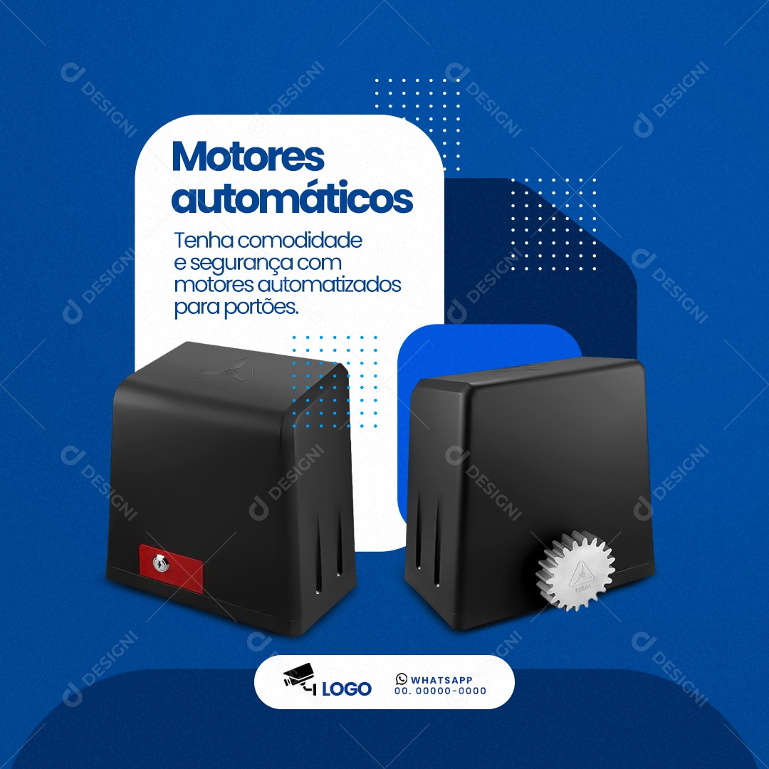 Motores Automatizados Para Portões. Segurança Eletrônica Social Media PSD Editável