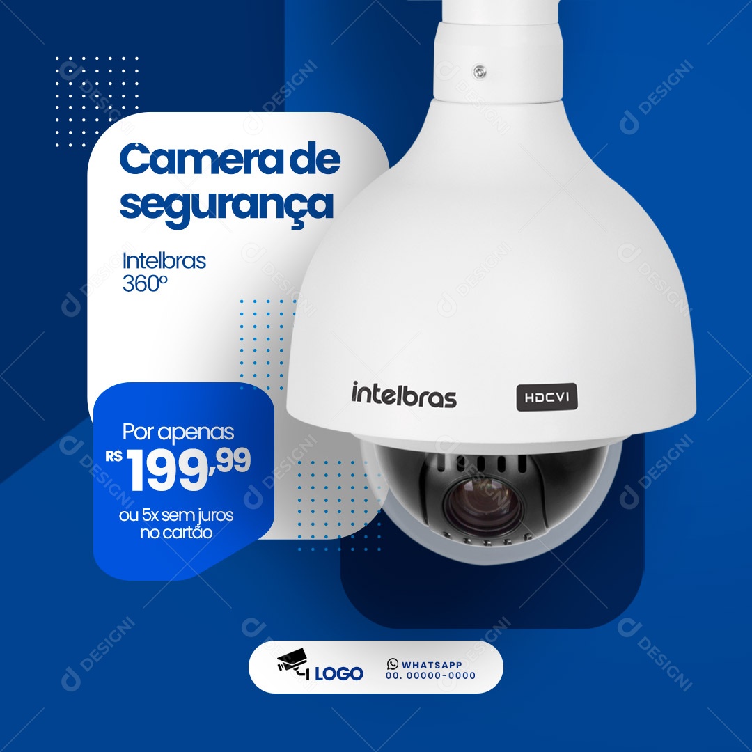 Câmera Segurança Eletrônica Social Media PSD Editável