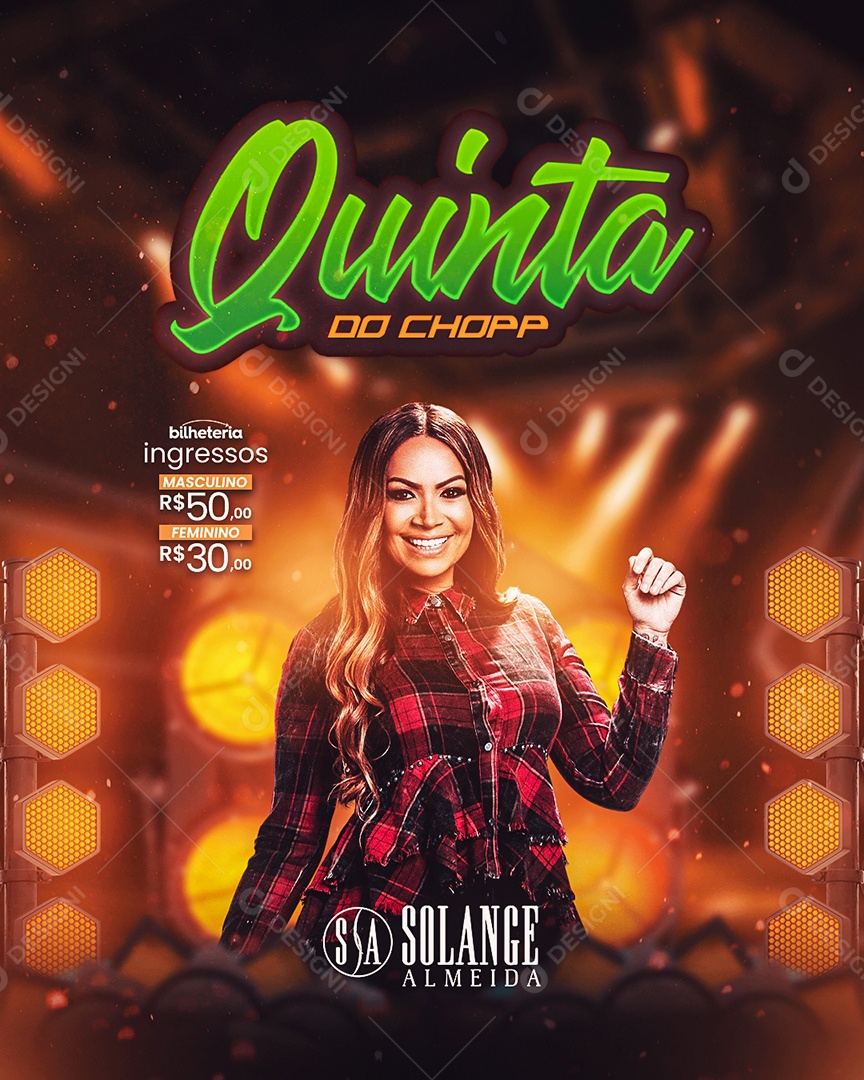 Quinta Do Chopp Flyer Solange Almeida Social Media PSD Editável