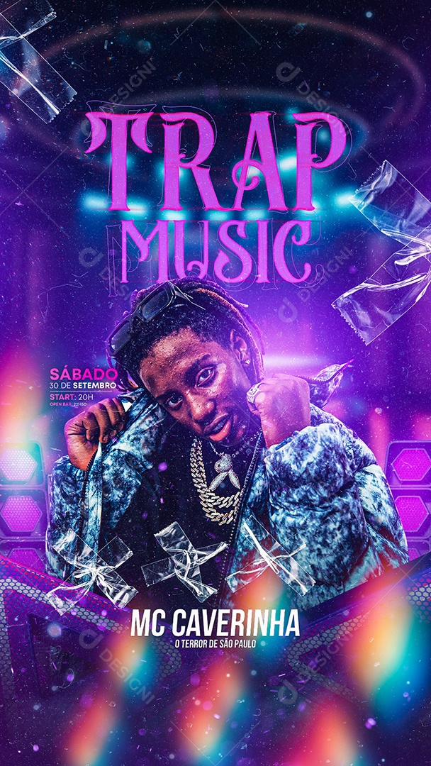 Story Trap Music Mc Caverinha Social Media PSD Editável