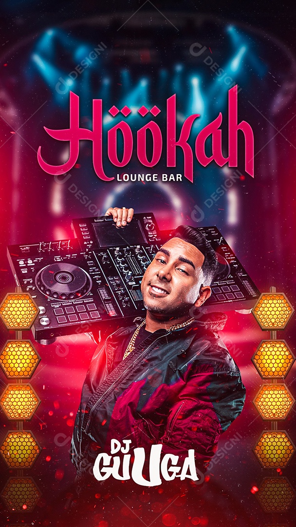 Story Hookah Lounge Bar Flyer DJ Guuga Social Media PSD Editável