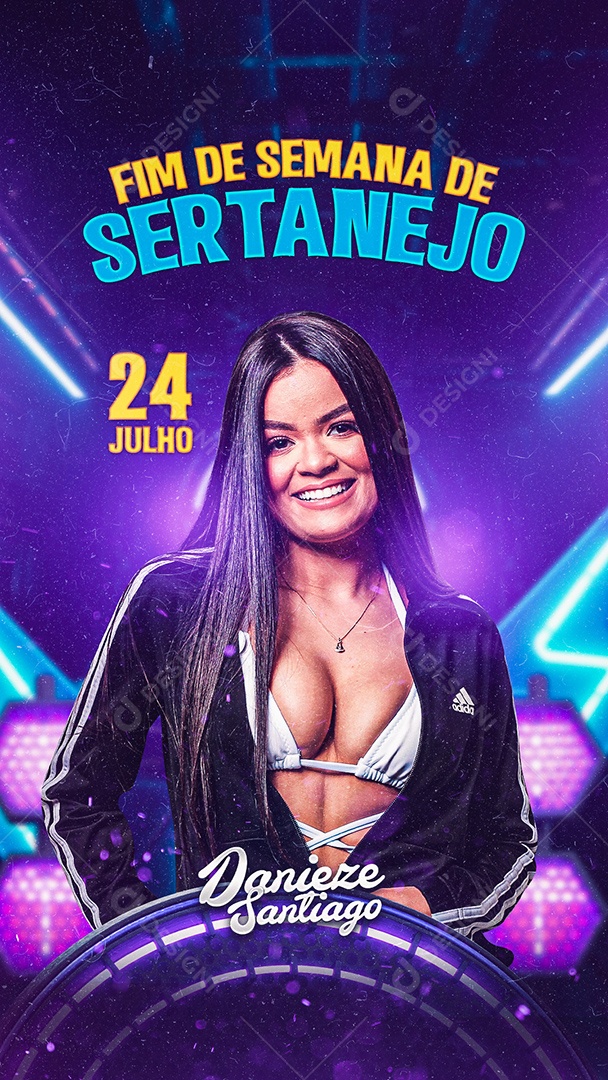 Story Fim De Semana De Sertanejo Flyer Danieze Santiago Social Media PSD Editável