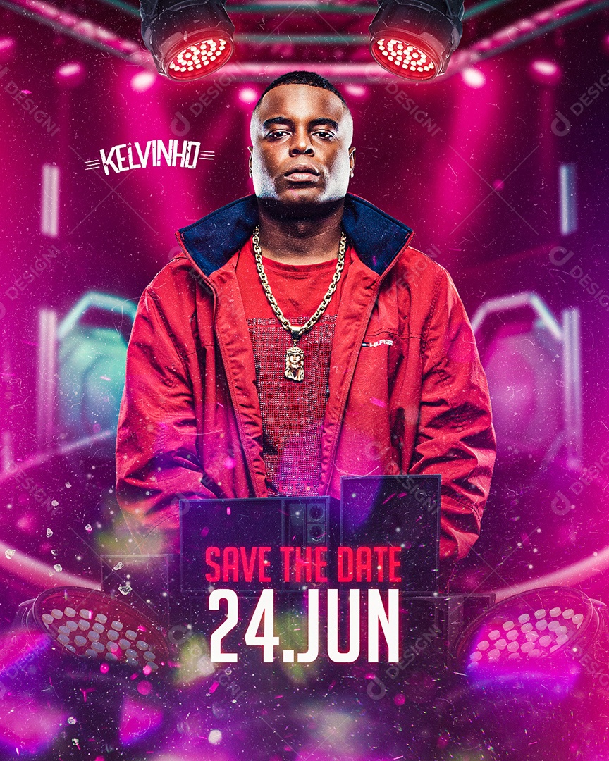 Save The Date Flyer Social Media PSD Editável