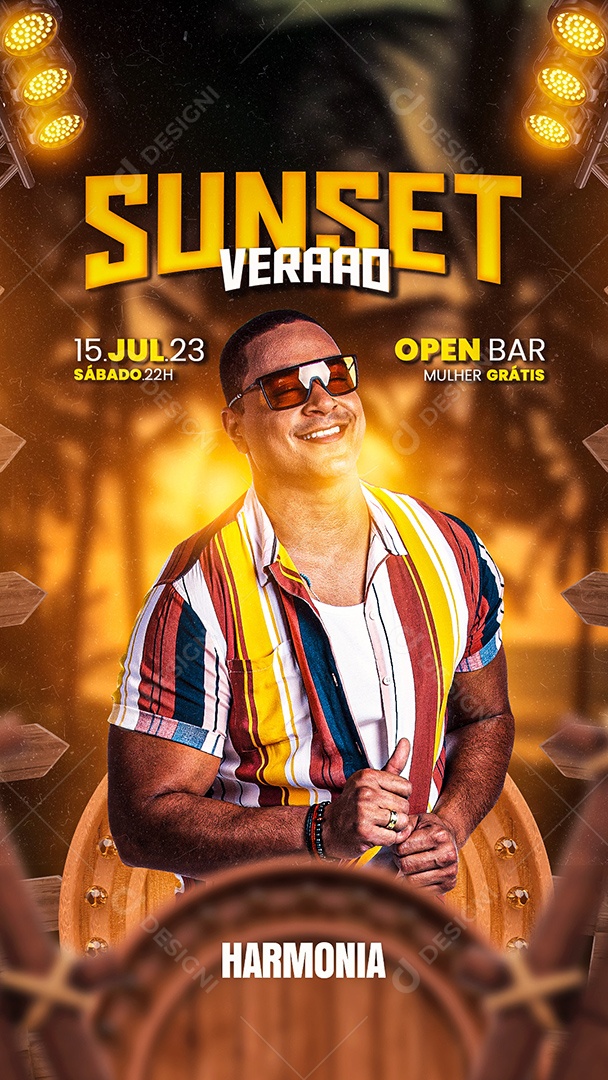 Story Sunset Verãao Flyer Harmonia Social Media PSD Editável