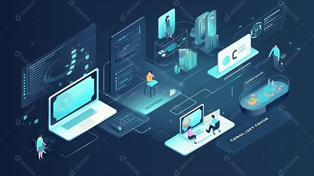 Desenvolvedores, programando software de aplicativo móvel. Crie e otimize o site ou aplicativo da interface Layout no laptop, tablet, telefone. design de interface do usuário. fundo de banner abstrato de conceito de codificação IA generativa.