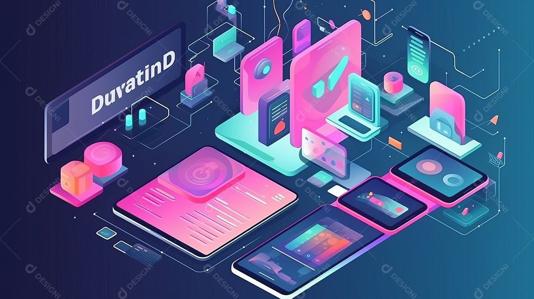 Desenvolvedores, programando software de aplicativo móvel. Crie e otimize o site ou aplicativo da interface Layout no laptop, tablet, telefone. design de interface do usuário. fundo de banner abstrato de conceito de codificação IA generativa.