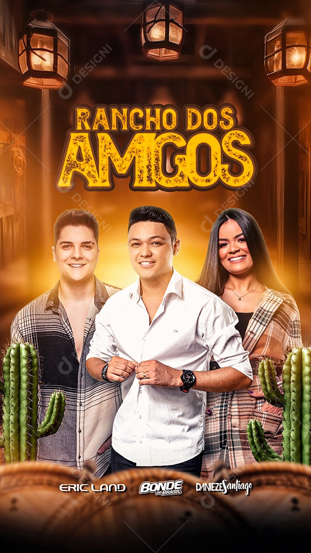 Story Rancho Dos Amigos Flyer Eric Land Danieze Santiago Social Media PSD Editável