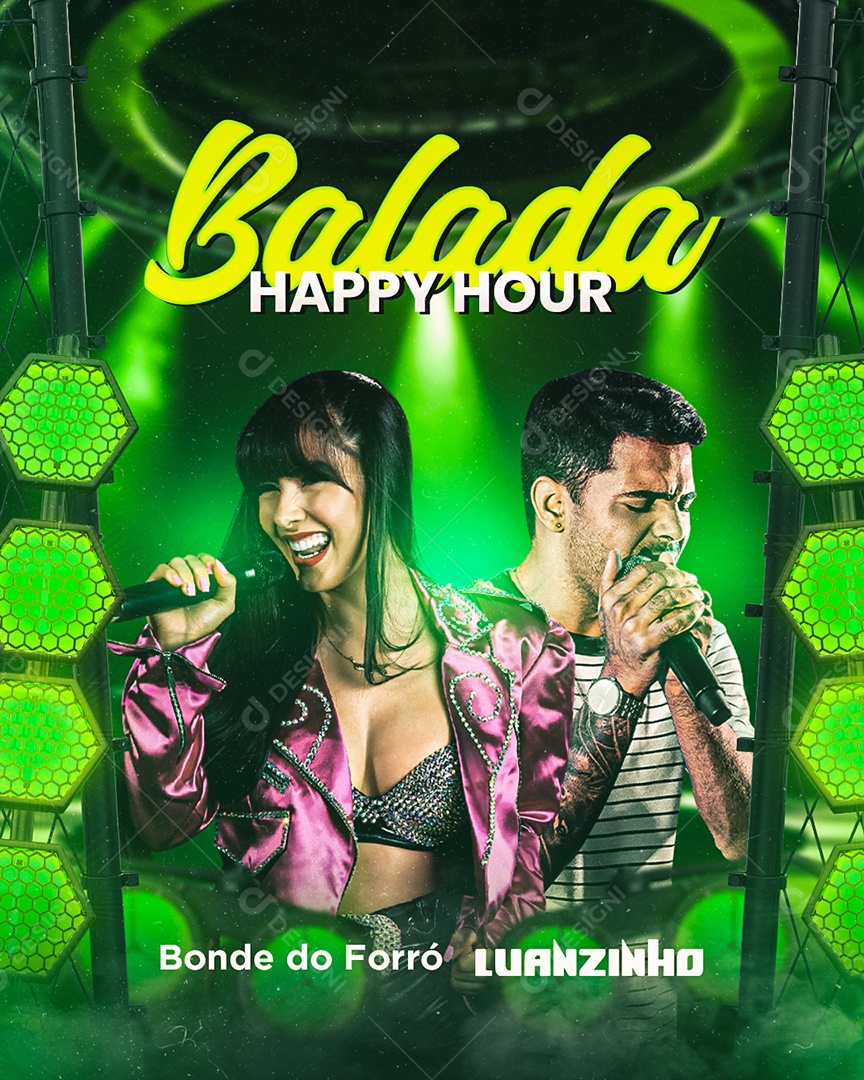 Balada Happy Hour Flyer Bonde Do Forró Luanzinho Social Media PSD Editável