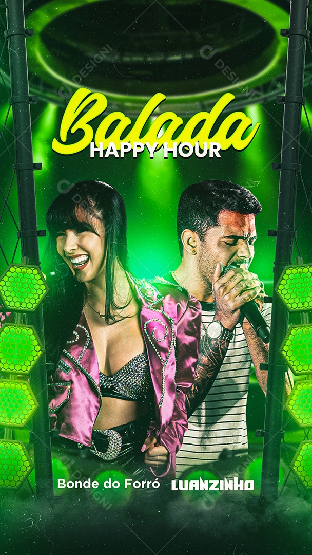 Story Balada Happy Hour Flyer Bonde Do Forró Luanzinho Social Media PSD Editável
