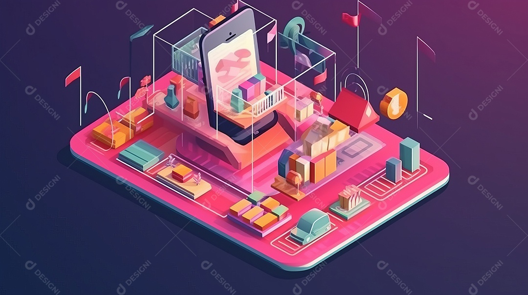 Compras online via smartphone.