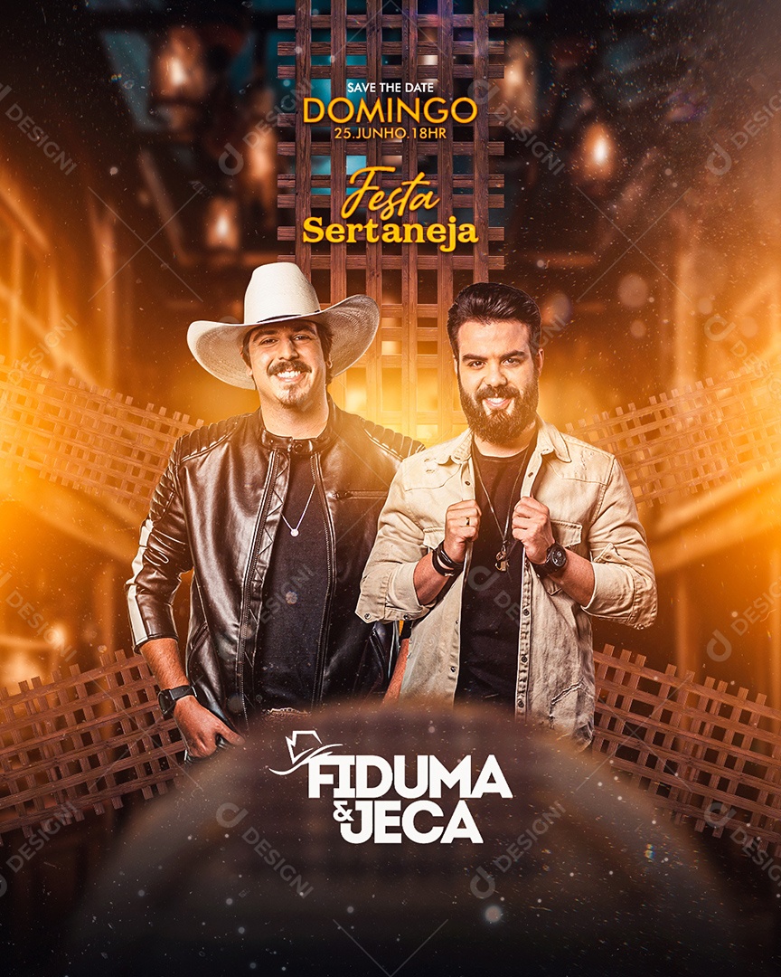 Festa Sertaneja Flyer Fiduma & Jeca Social Media PSD Editável
