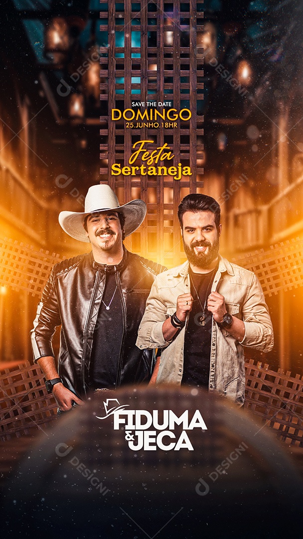Story Festa Sertaneja Flyer Fiduma & Jeca Social Media PSD Editável
