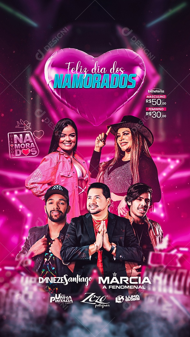 Story Feliz Dia Dos Namorados Flyer Social Media PSD Editável