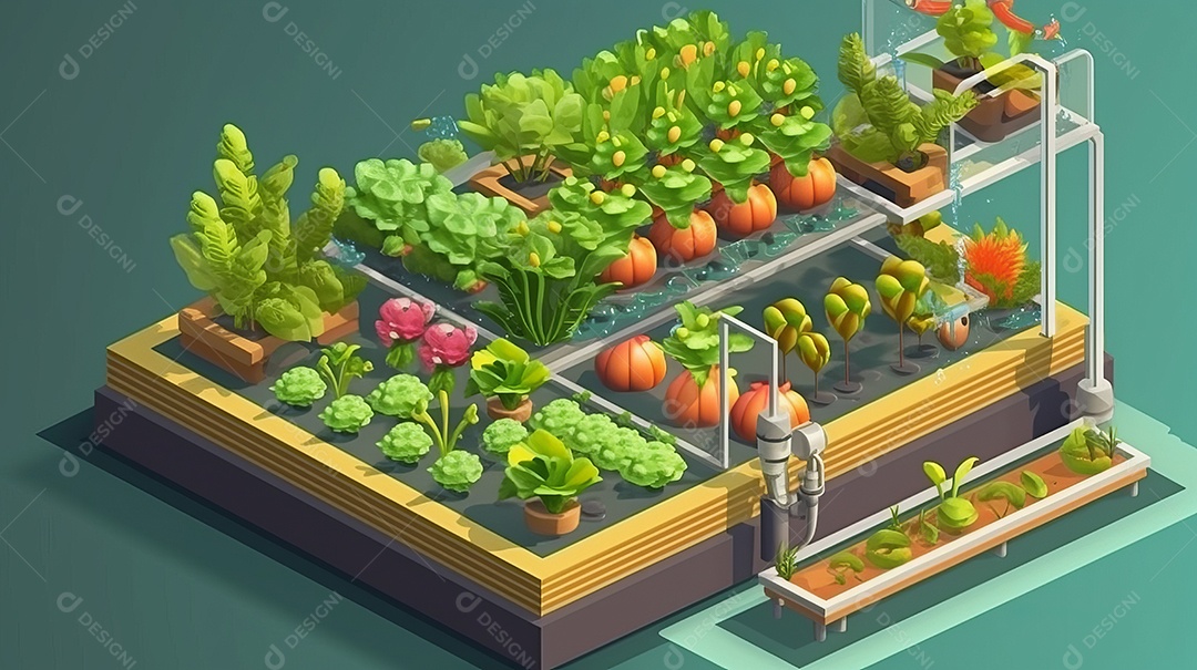 Cultive vegetais e frutas com um sistema hidropônico moderno.