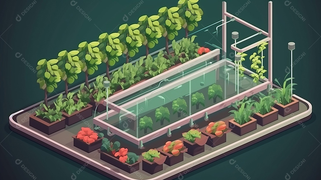 Cultive vegetais e frutas com um sistema hidropônico moderno.