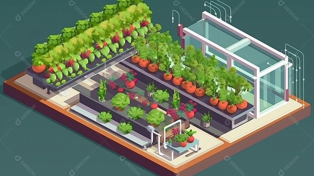 Cultive vegetais e frutas com um sistema hidropônico moderno.