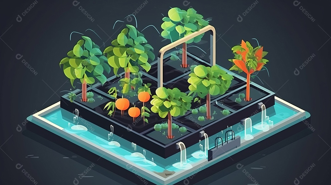 Cultive vegetais e frutas com um sistema hidropônico moderno.