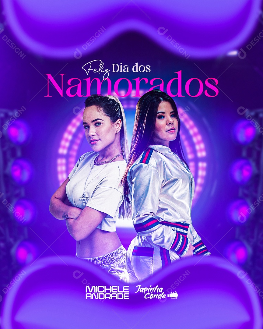 Feliz Dia Dos Namorados Flyer Michele Andrade Japinha Do Conde Social Media PSD Editável