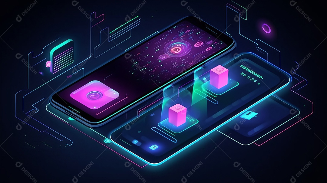 Smartphone em perspectiva e aplicativo de internet banking Transação de segurança de pagamento on-line via cartão de crédito Proteção digital, proteção de pagamento de transferência. Aplicativo de smartphone moderno IA generativa.