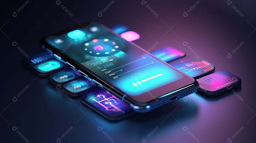 Smartphone em perspectiva e aplicativo de internet banking Transação de segurança de pagamento on-line via cartão de crédito Proteção digital, proteção de pagamento de transferência. Aplicativo de smartphone moderno IA generativa.