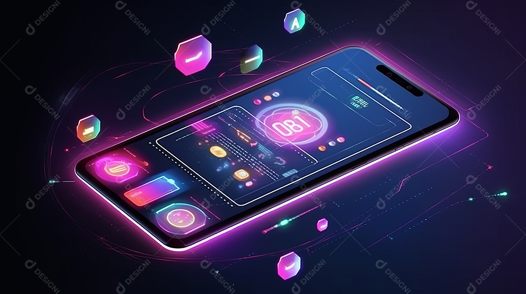 Smartphone em perspectiva e aplicativo de internet banking Transação de segurança de pagamento on-line via cartão de crédito Proteção digital, proteção de pagamento de transferência. Aplicativo de smartphone moderno IA generativa.