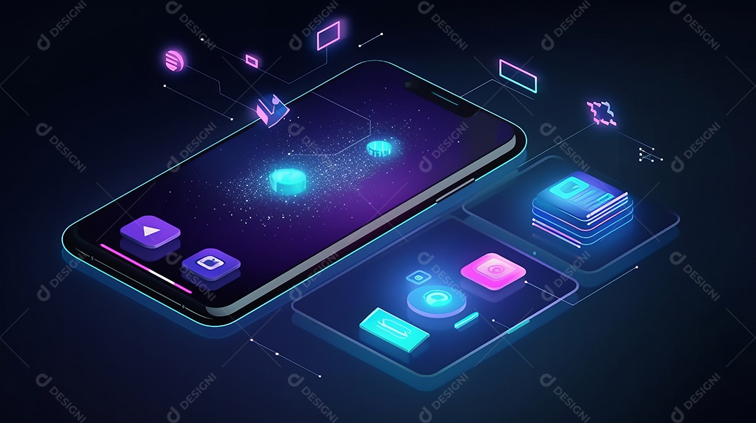 Smartphone em perspectiva e aplicativo de internet banking Transação de segurança de pagamento on-line via cartão de crédito Proteção digital, proteção de pagamento de transferência. Aplicativo de smartphone moderno IA generativa.