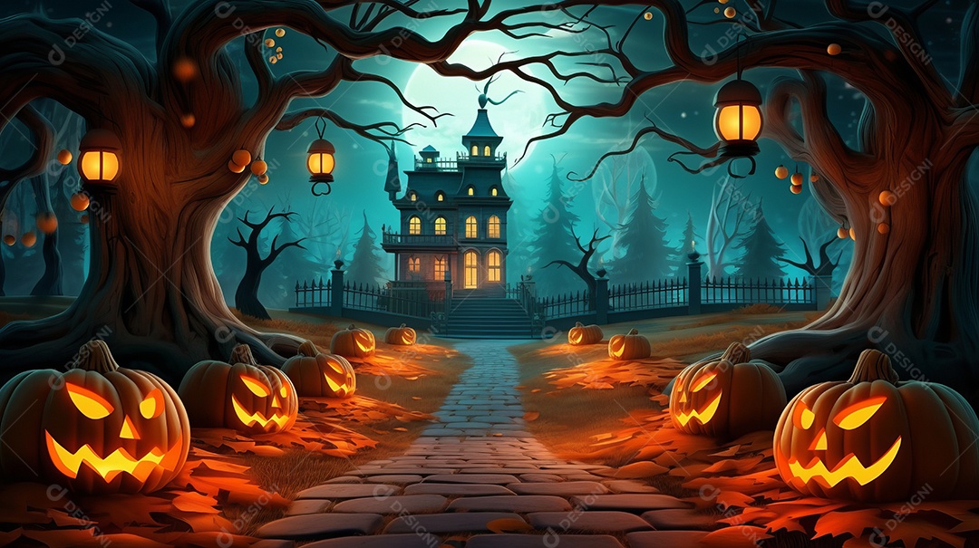 Cenário de Halloween.