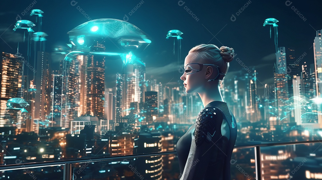 imagem realista de cidade futurista.