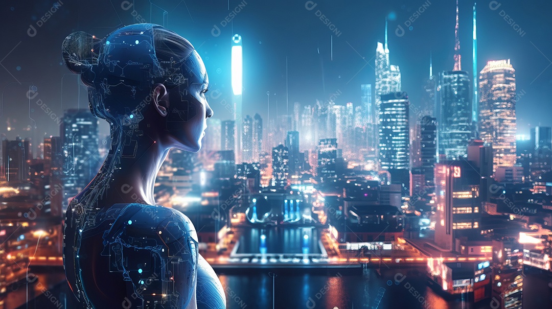 imagem realista de cidade futurista.