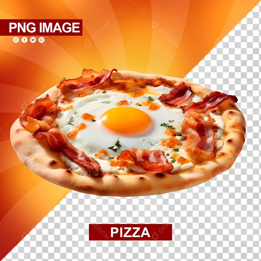 Pizza Deliciosa Redonda Ovo E Bacon PSD