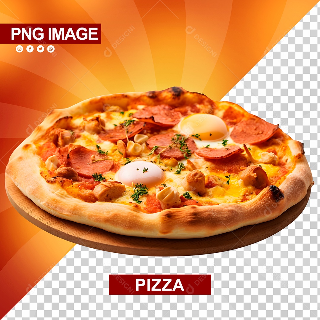 Pizza Deliciosa Redonda Tabua De Madeira PSD