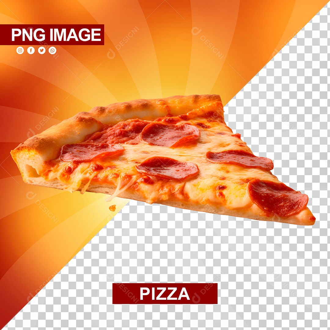 Fatia De Pizza Deliciosa Calabresa PSD