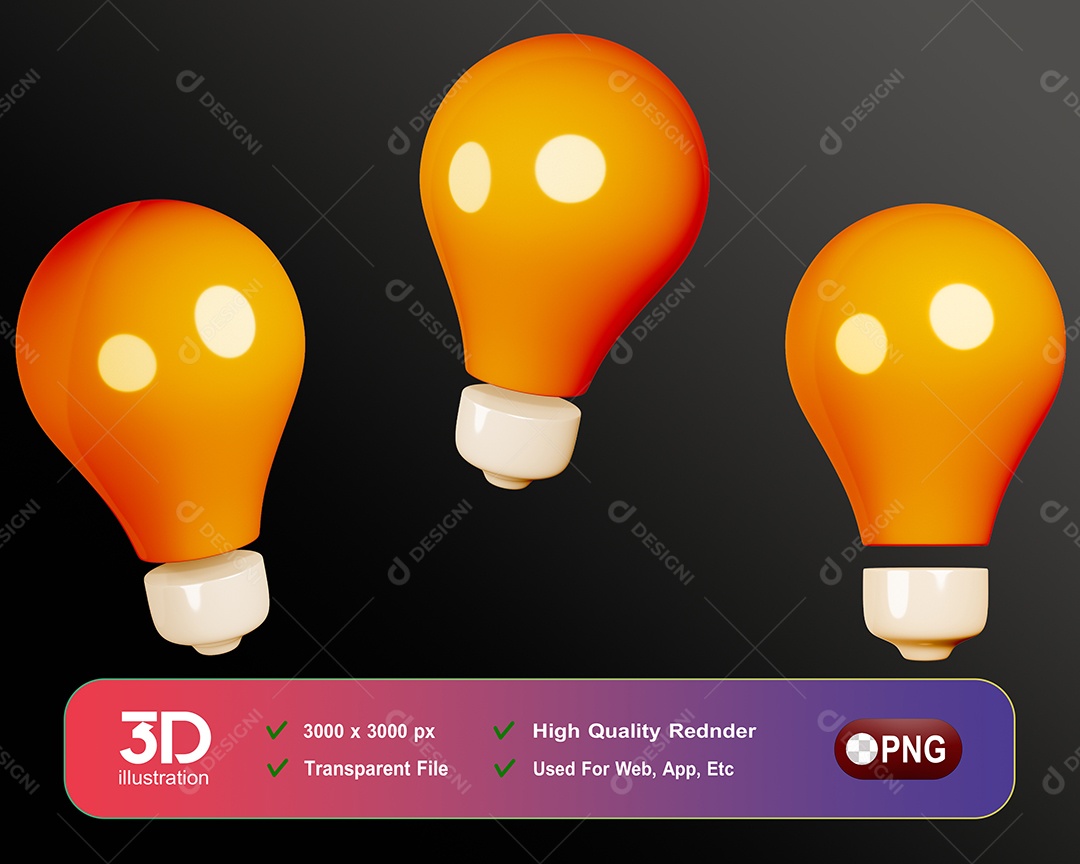 Lâmpadas Elemento 3D Para Composição PSD