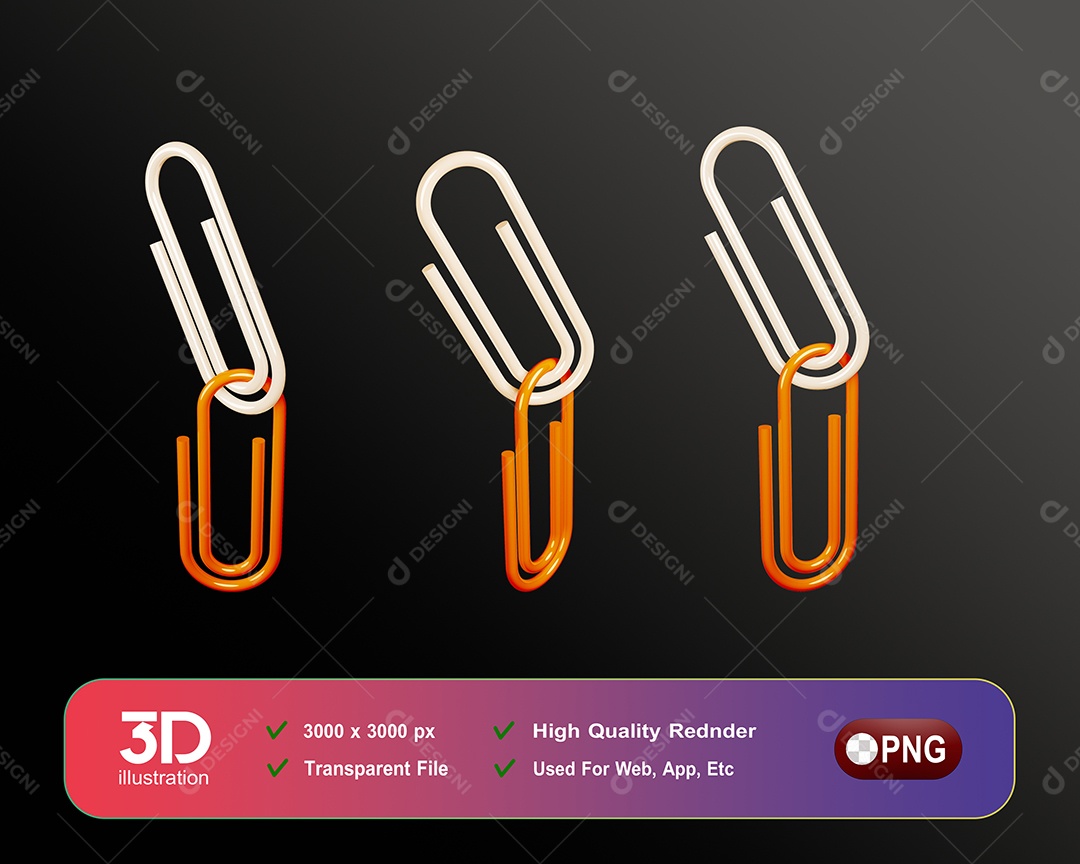 Clipe Elemento 3D Para Composição PSD