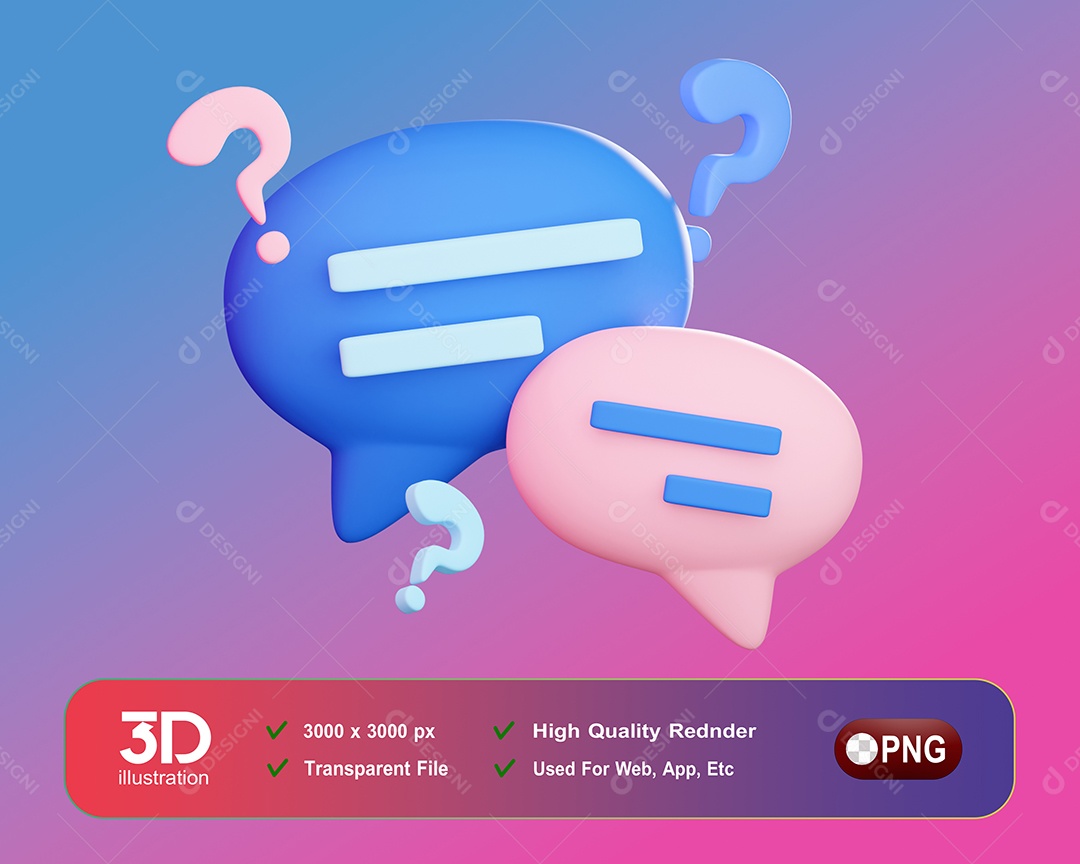 Conversas Chat Elemento 3D Para Composição PSD