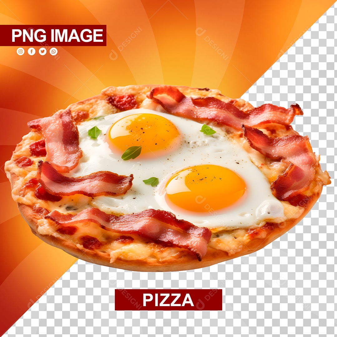 Pizza Deliciosa Bacon e Ovo PSD