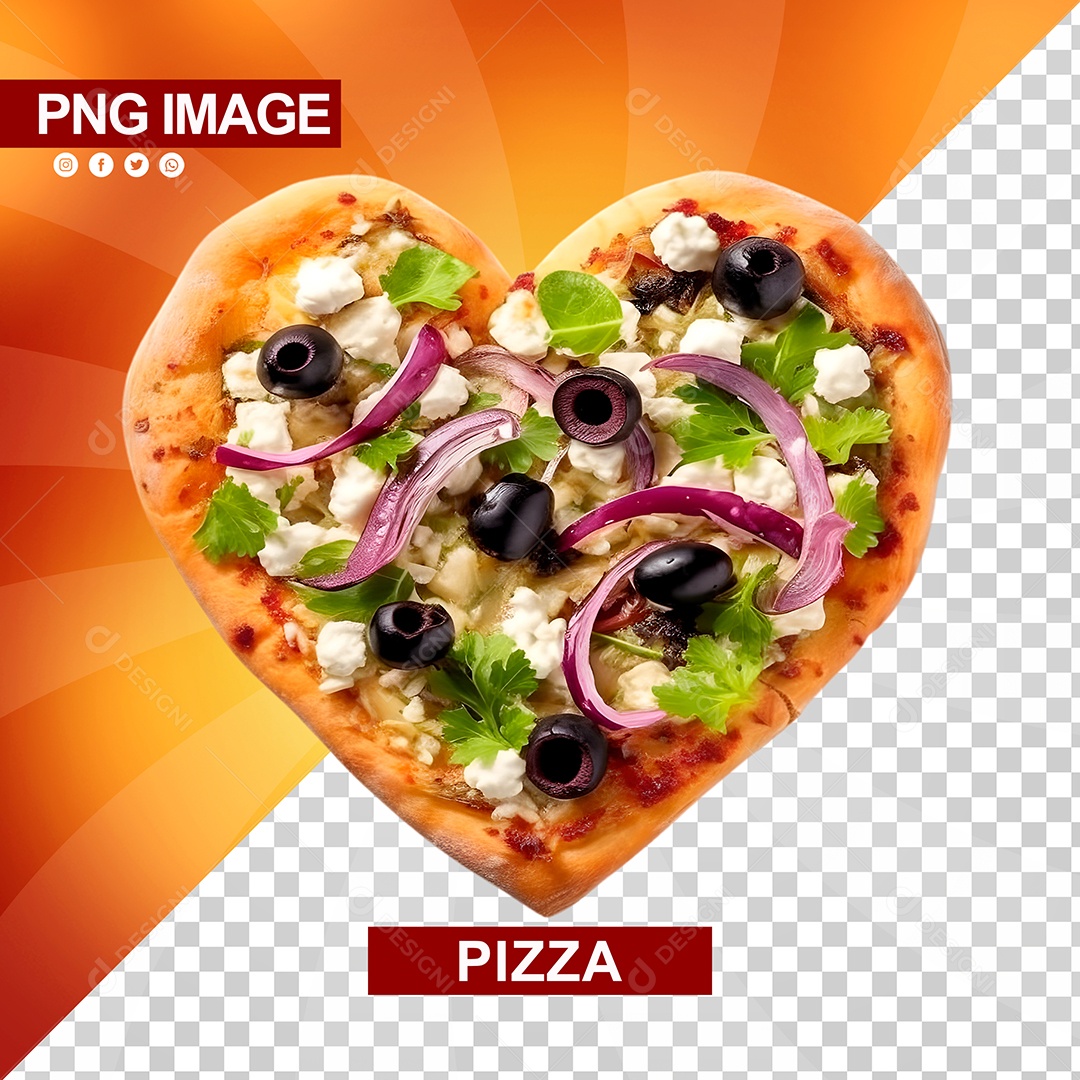 Pizza Deliciosa Formato De Coração PSD