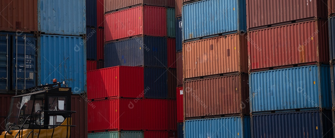 Logística de contêineres negócios de carga e transporte