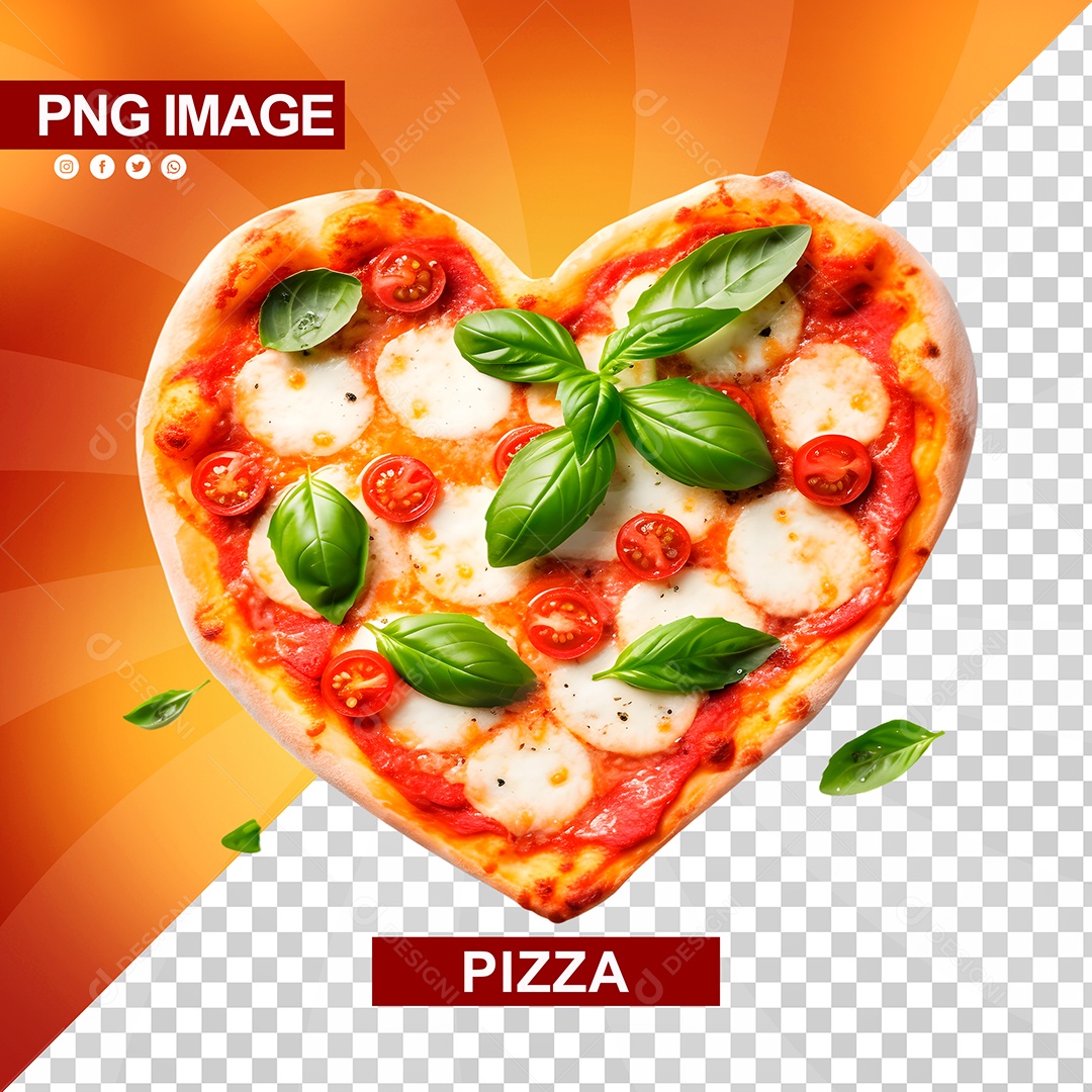 Deliciosa Pizza Com Formato De Coração PSD