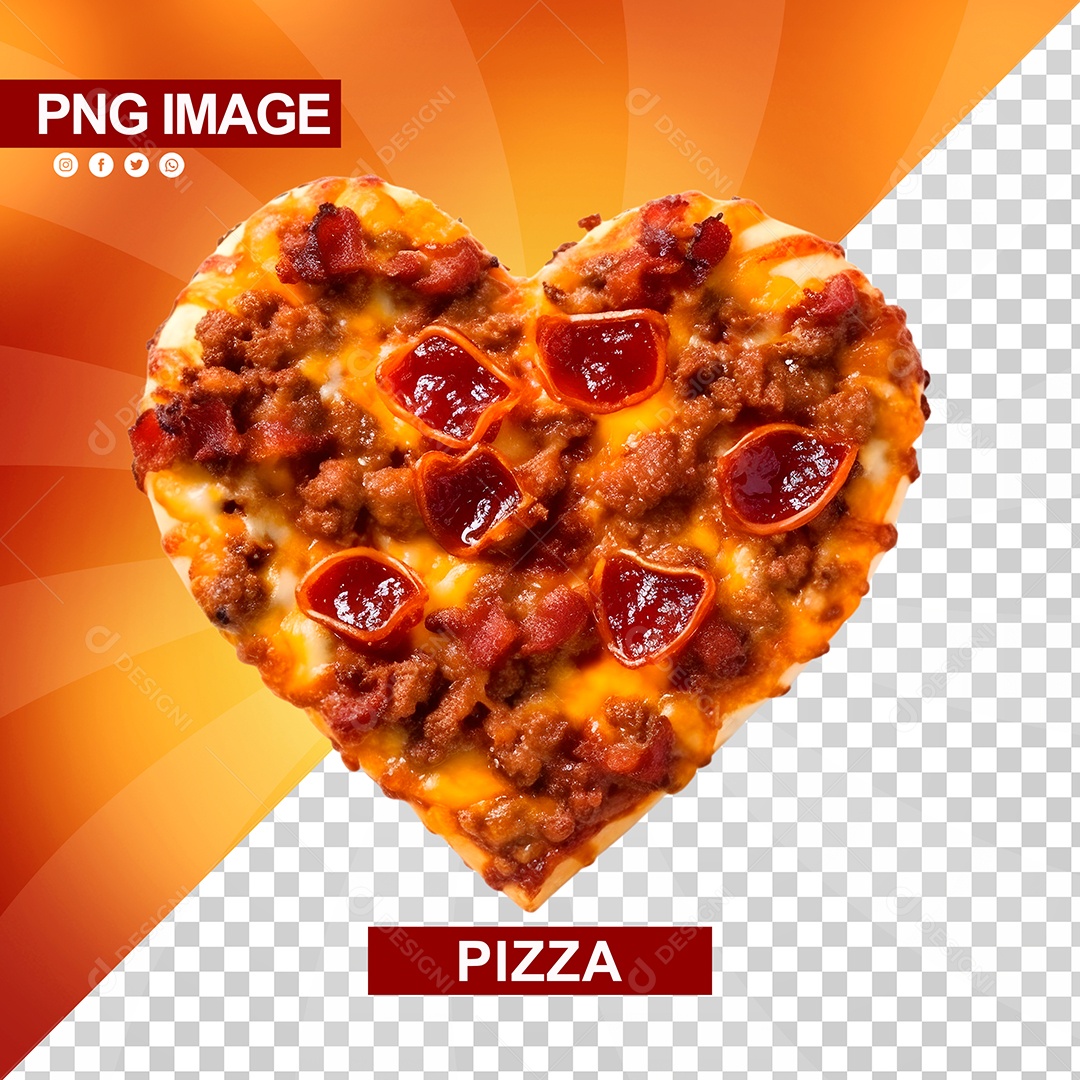 Pizza Com Formato De Coração PSD