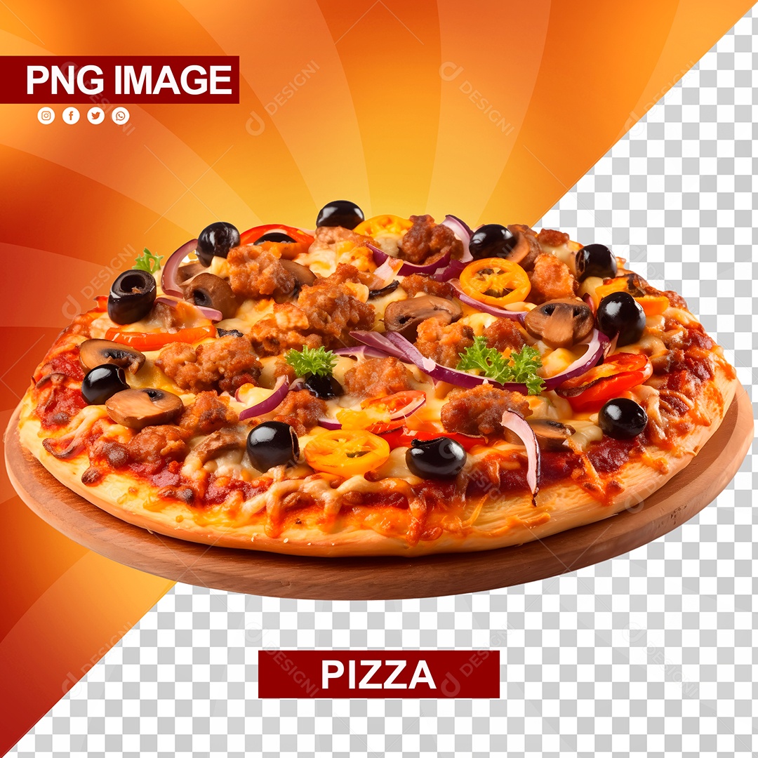 Pizza Deliciosa Tabua De Madeira PSD